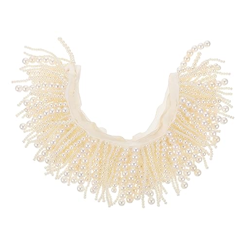 Housoutil Delicate Pearl Tassel Trim for Clothing Decoration of Smooth Surface Border for Curtains and DIY Crafts