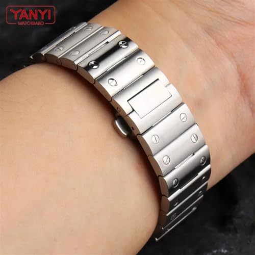 Bracelet acier robuste pour Cartier Santos WSSA0010 maillons massifs