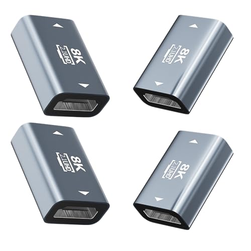 BMKZAYR HDMI to HDMI Coupler 4 Pack, 8K@60Hz Female to Female Extension Adapter, HDMI 2.1 Connector,...