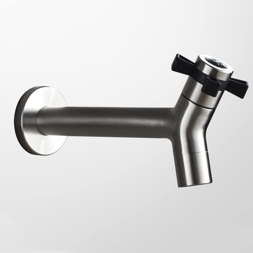 Robinet noir acier inoxydable extérieur rallongé machine à laver d'angle