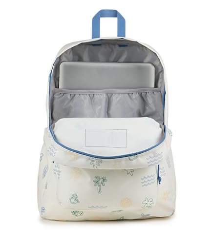 Image of JanSport SuperBreak Plus Backpack with Padded 15-inch Laptop Sleeve and Integrated Bottle Pocket - Spacious and Durable Daypack for Work and Travel - Sunny Sketches