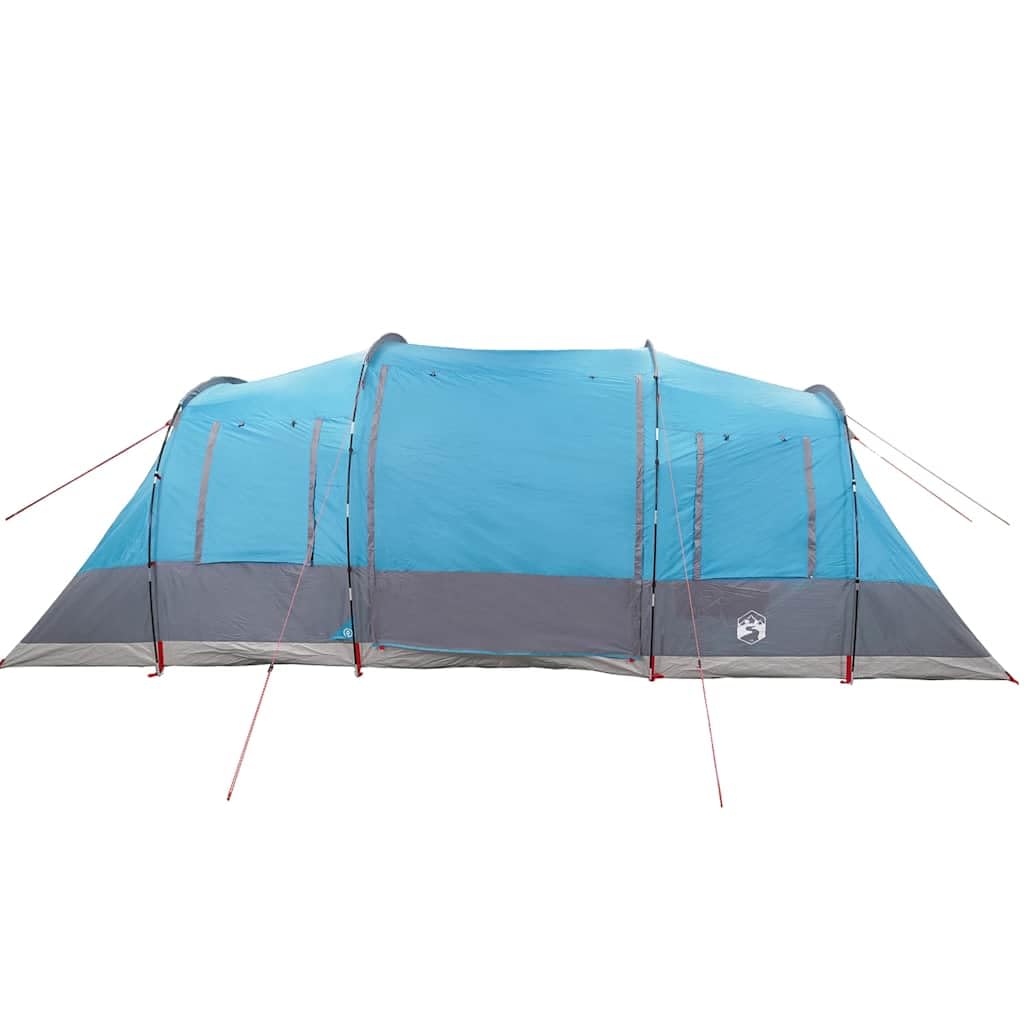 Tunel Family Tent, 6-osobowy, niebieski, wodoodporny, poliester 185T, powlekany poliuretanem, 564 x 240 x 205 cm, lekki, przenośny namiot kempingowy z 2 kabinami do spania