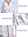 LOCIIXAT Women's Warm Fuzzy Sherpa Fleece Robes Long Plush Bathrobe Flowered Jacquared House Coat Shawl Collar, Grey XL