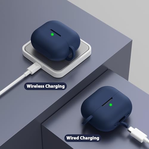 Image of Case Compatible With Apple Airpods 4 - VISOOM Airpods 4 Cases 2024 Cover Women Anti-Drop Silicone iPods 4 Earbuds Wireless Accessorie Charging Cases Girl Bling Keychain for Airpod Ipods 4th Generation