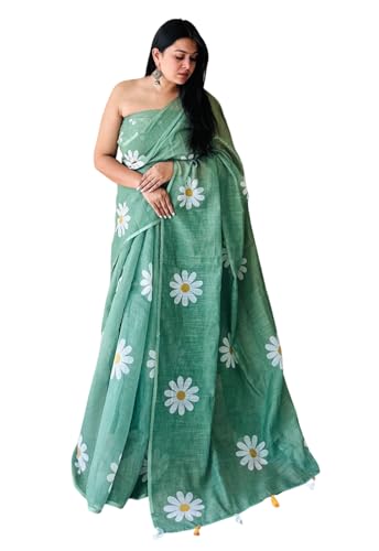 Image of Yashika Women's Georgette Floral Printed Saree With Unstitched Blouse Piece |saree for Women | New Sari | Saree