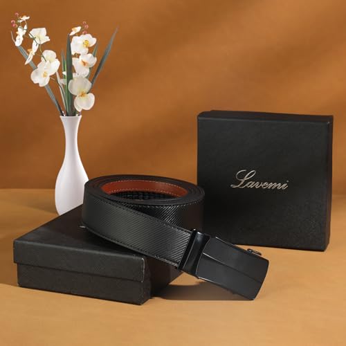 Image of Lavemi Men's Real Leather Ratchet Dress Casual Belt, Cut to Exact Fit,Elegant Gift Box