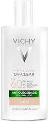 Vichy Capital Soleil UV-Clear Protetor Solar Facial Antioleosidade e Antiacne, Toque Seco FPS 60, com Niacinamida e Ácido Salicílico, Acabamento Invisível, Cor 2.0, 40g