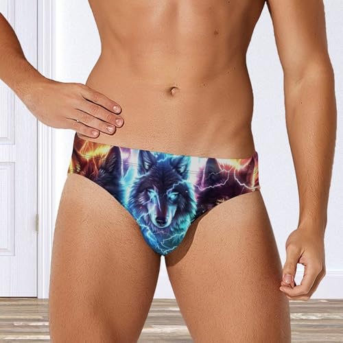 Thunder Wolf Mens Swim Briefs Sexy Bikini Swimwear Bathing Suits Trunks4