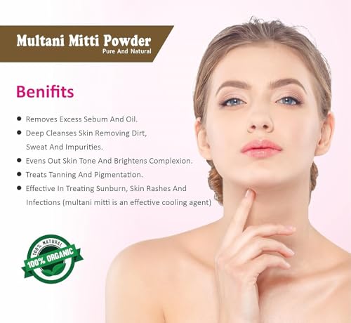Image of 100% Natural Organic Multani Mitti Stone | 100% Pure Multani Mitti Stone (Fuller's Earth) Bentonite Clay for Face Pack And Hair Pack (250 g (Pack of 1))