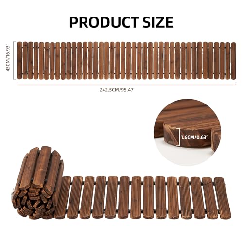 Spurgehom 8' x 17 Roll-Out Cedar Wood Outdoor Walkway w/ Anti-Slip Slats 40 + Free S and H + 50% Off Code 976MQLPF - image 2