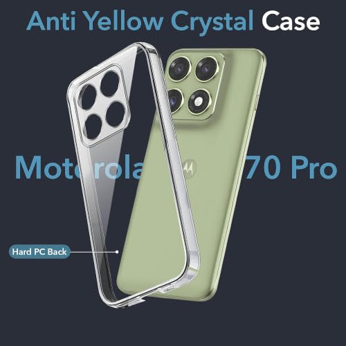 Image of Lifetime Anti-Yellow Clear Back Cover Case for Motorola Edge 70 Pro (Sleek Crystal Hard Back | Shockproof Protection with Camera Protection)