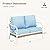 HERA'S HOUSE Patio Furniture Sofa, All-Weather 2-Seat Lover Sofa, Outdoor Couch with Deep Seating and Olefin Cushions for Lawn Garden Backyard Balcony, Blue