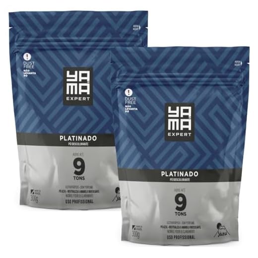 Kit 2 Pó Descolorante Platinado Profissional 9 Tons Efeito Rápido Yama Refil 300g