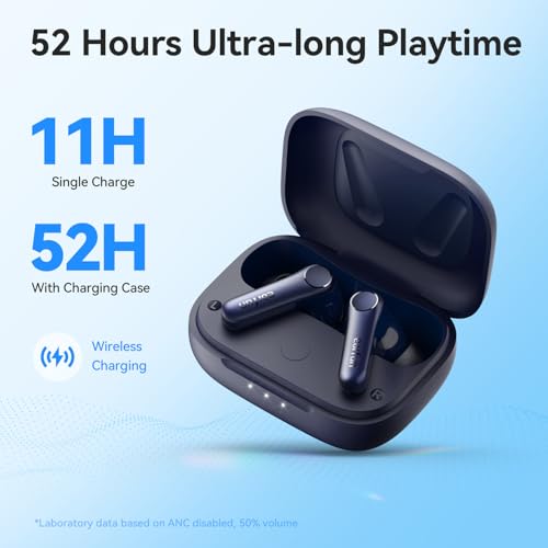 Image of EarFun Air Pro 4 Hybrid Adaptive Noise Canceling Wireless Earbuds Bluetooth,2024 VGP Goal Award,Qualcomm Snapdragon Sound, aptX Lossless, 6 Mics AI CVC Call, LDAC Hi-Res Audio,52H Playtime,Deep Blue