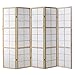 Produktbild Homestyle4u 169, Paravent Raumteiler 5 teilig, Holz Natur, Reispapier Weiß, Höhe 175 cm