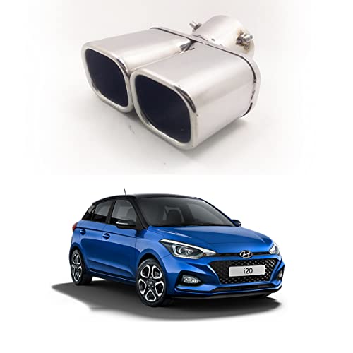 Oshotto Stainless Steel SS-010 Car Exhaust Muffler Silencer Cover Compatible with Hyundai i20 (2008-2012) Model (Chrome)