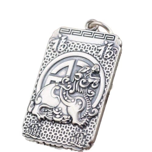 Collier pour hommes 37,1 g de caractère pendentif gravure géométrique