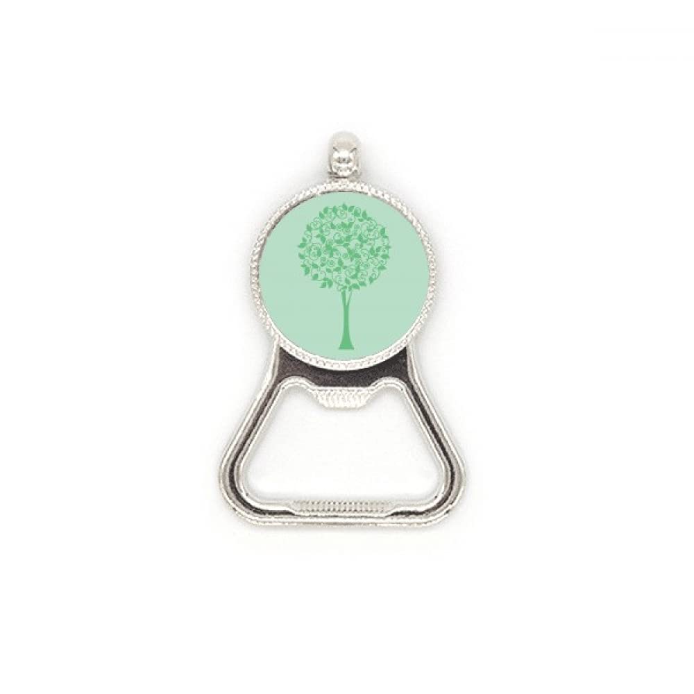 Ouvre-bouteille rond vert avec fleurs cadeau de table original et poétique