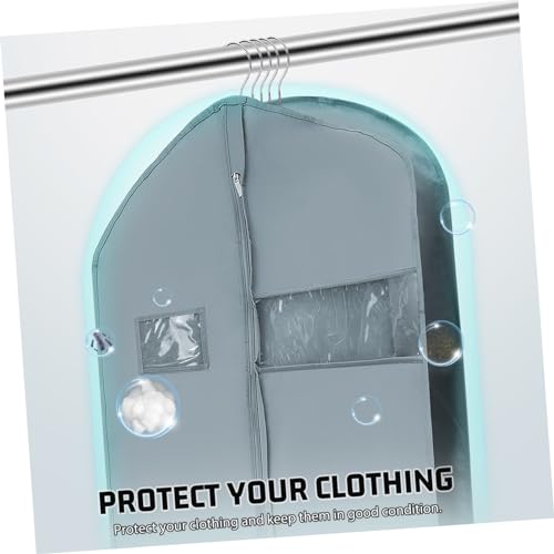 Amosfun 2 Pcs Non-Woven Garment Bags for Hanging Clothes Waterproof Suit Cover Storage 152x60x10cm for Travel and Costume Protection3