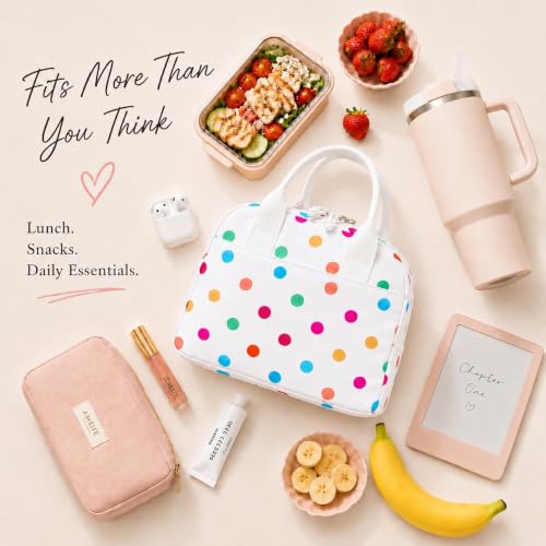 Image of LOVELYWIND Lunch Box for Women Cute Lunch Bags for Women Lunch Tote Bags Reusable Insulated Lunch Box Large Capacity Reusable Insulated Cooler for Work or Travel Gifts or Beach