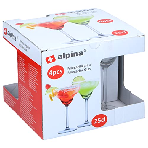 alpina Set di 4 bicchieri da cocktail in vetro a margarita da 250 ml - immagine 3