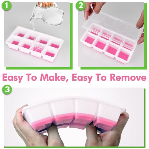 Bandejas grandes para cubitos de hielo con tapa, 2 pack miniatura 5