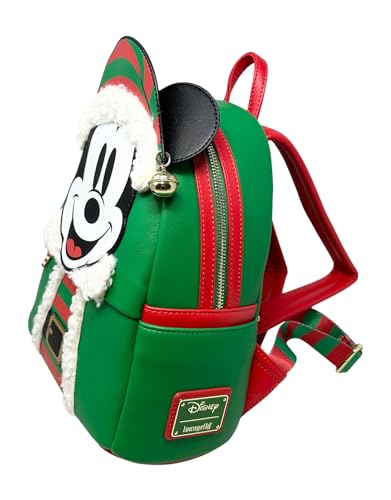 Loungefly Disney Mickey Mouse Elf Holiday Christmas Womens Double Strap Shoulder Bag Purse2