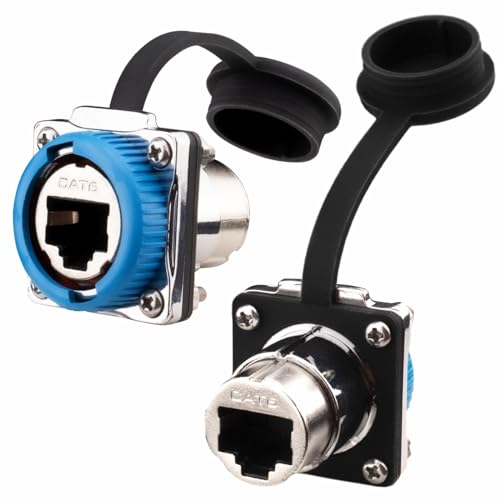 RJ45 Panel Mount Coupler Waterproof CAT6 miniatura 1