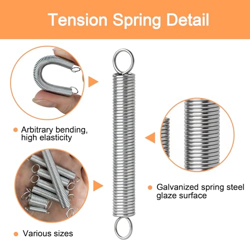 Image of Dianrui 133 PCS Extension Spring Assortment Kit 18 Different Sizes Small Spring Zinc Plated Extension Springs for Home Repairs & DIY Springs Assortment