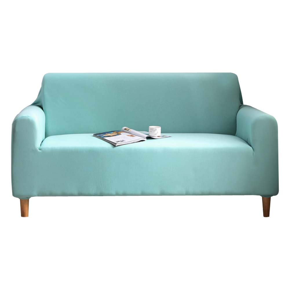 Zangge Bedding Sofa Cover Slipcovers Set Light Blue 4 Seater Sofa Protector Cover Polyester Elastic Stretch Solid Colour Armchair Couch Living Room