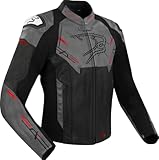 BERING Snap Veste de moto en cuir/textile, schwarz/grau, L