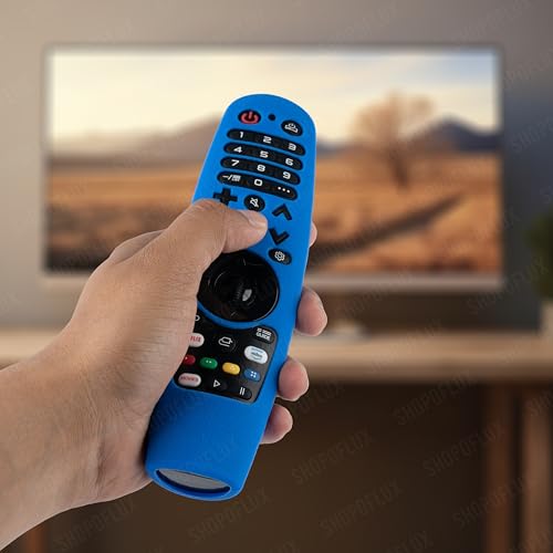 Image of Shopoflux Silicone Full Wrap Case Compatible with LG Magic Remote with Lanyard [Remote Not Included] (Blue)