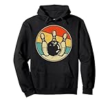 vintage bowling strikes retro lovers ball art bowler team felpa con cappuccio