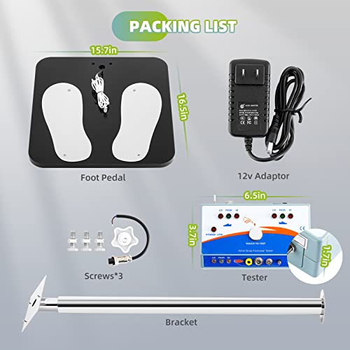 Image of 2025 Upgraded Anti-Static Wrist Strap & Footwear Tester | Adjustable Whole-Body ESD Resistance Tester | ANSI /ESD S20.20 Compliant with Alarm (110V)