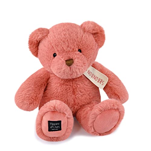Histoire d'Ours - Peluche Ours - Le Nounours - Rose Praline - 28 cm - Peluche Super Douce à Caliner pour les Enfants Filles et Garçons - Idée Cadeau de Naissance...