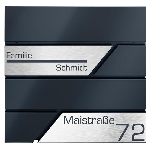 Briefkasten mit Zeitungsfach in Anthrazit, Edelstahlbriefkasten, Wandbriefkasten Briefkasten mit Schloss und Zeitungsfach - Jetzt mit Lasergravur erhältlich (Anthrazit) Briefkasten mit Zeitungsfach in Anthrazit, Edelstahlbriefkasten, Wandbriefkasten Briefkasten mit Schloss und Zeitungsfach - Jetzt mit Lasergravur erhältlich (Anthrazit)