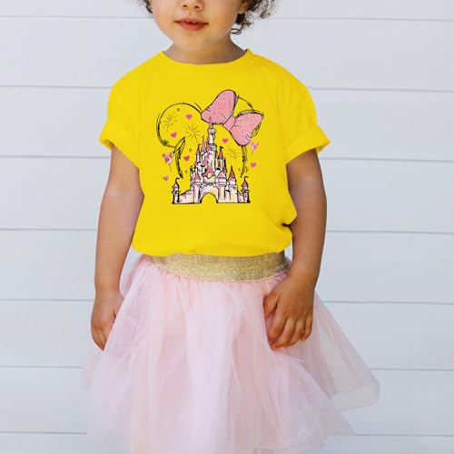 Image of Graphic Shirts for Girls Cute Bow T Shirt Kids Toddler Holiday Tshirt Vacation Trip Summer Tee Cotton Tops