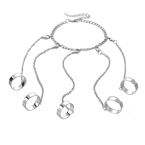 Chaîne de main punk ring bijoux en alliage pour dames