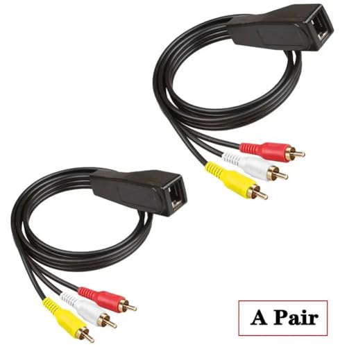 Cable RJ45 a 3RCA con extensor de señal de video analógico para 305 metros 5