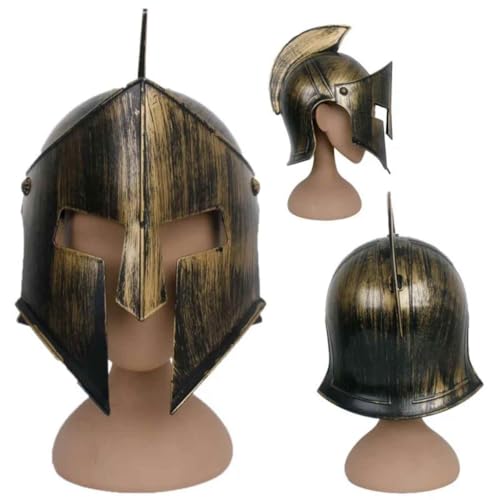 Chapéu Soldado Gladiador Elmo Medieval Capacete Romano (Dourado)