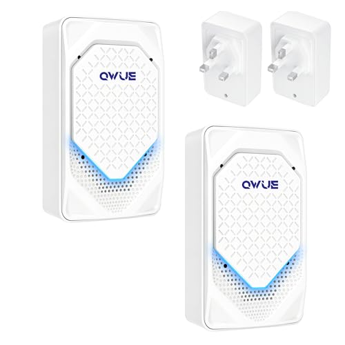 QWUE Air Purifier for Bedroom Home 2Pack Mini Ionic Air Purifier Plug in UK for Smokers Pet Toilets Living Rooms Bathrooms Office Garage Instantly Cleans Quiet Odour Remover Filter-Free Purifier