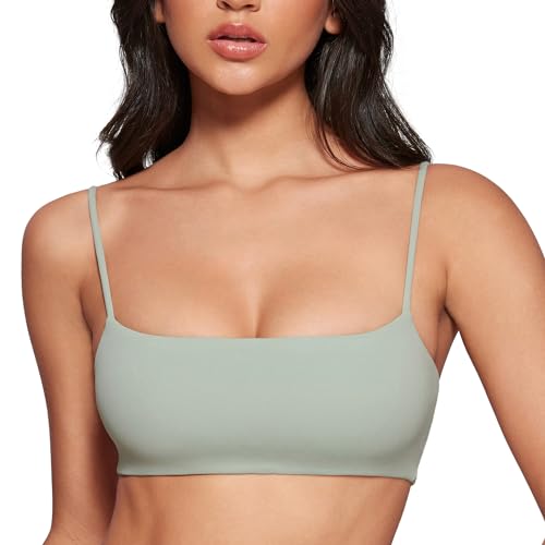 Image of INGIA Womens Square Neck Sports Bra Workout Bra | Spaghetti Strap, Padded, Cami,Yoga, Wireless, Square Back, Crop Top, for Women