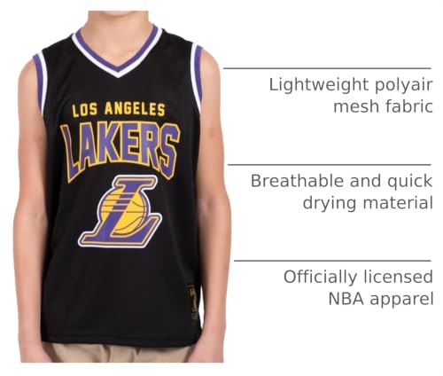 Image of Ultra Game Youth NBA Official Tank Top Mesh Sleeveless Muscle T-Shirt - Black