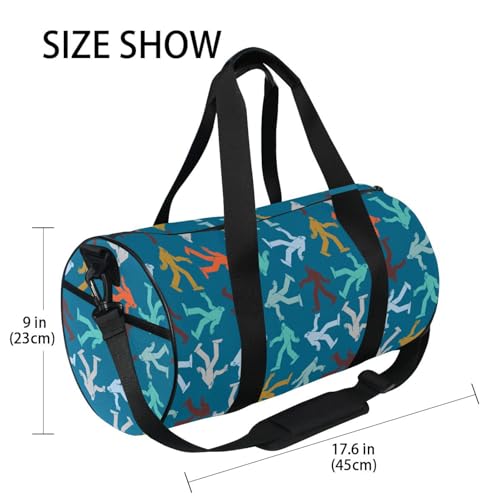 Duffel Bags Bigfoot Sasquatch Gym Bag Round Sports Bag Canvas Travel Luggage Overnight Bags for Men Women3