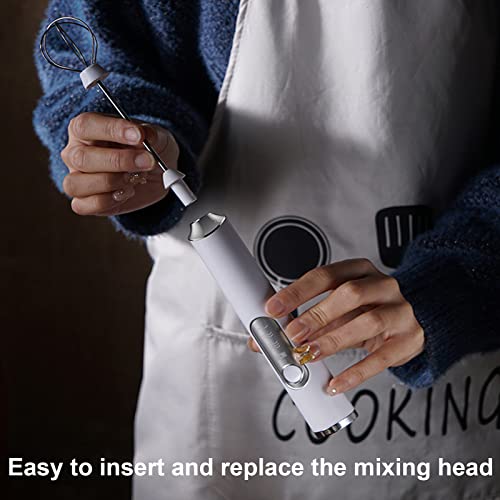 Moshou Electric Milk Frother Handheld, 3 Speeds Coffee Whisk Foam Maker With Usb C Rechargeable, Whisk Drink Mixer For Lattes Frappe Matcha Hot Chocolate, Egg With 3 Mixer Heads (Black) #TOP4