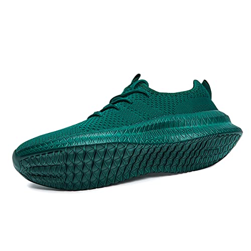 Image of DLWKIPV Mens Walking Running Shoes Slip On Anthletic Workout Sneakers Sport Lace Up Casual Work Gym Outdoors Lightweight Breathable Knitted Mesh