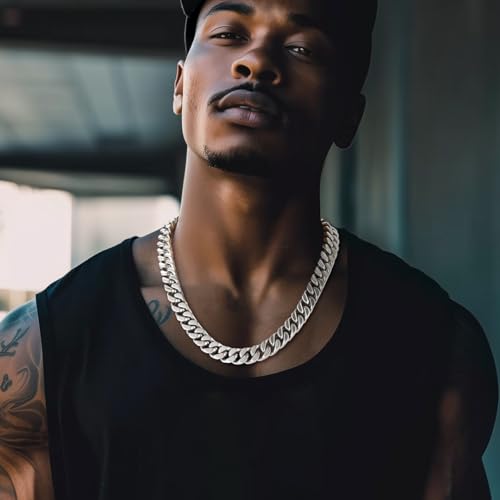 Collier chaîne Miami en or 18 carats pour homme avec maillons de précision
