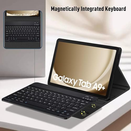 Image of typecase Keyboard Case for Samsung Galaxy Tab A11+ / A11 Plus 2025 (11 Inch) & A9+ / A9 Plus 2023 (11 inch) with Multi Viewing Angle, Wireless Detachable Folio KB Cover with S Pen Holder-Black