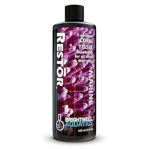 Brightwell Aquatics – Restor Liquid Coral Tissue Supplement – Fish Tank Reef Nutrition for Live Coral Growth Acceleration, Colour Vibrancy, & Restoration Additive – Saltwater Reef Supplies, 4.22 fl oz