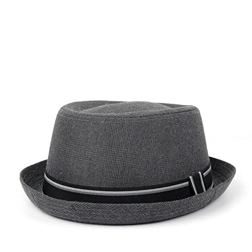 GHC-Casquettes-et-Chapeaux-1pcs-Dad-Dad-Bowler-Porkpie-Jazz-Chapeau-Men-Fedora-Chapeau-Appartement-Porc-Pie-Chapeau-for-Gentleman-Big-Taille-S-m-l-XL-Couleur-Dark-Gray-Taille-7-18